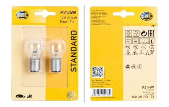 Hella Standard P21/4W 12V4W (2 pieces)