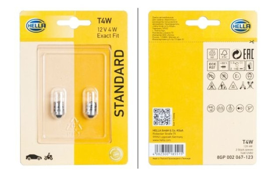 Hella Standard T4W, 12V4W (2 pieces)