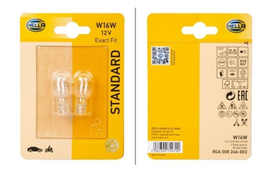 Hella Standard W16W, 12V16W (2 pieces)