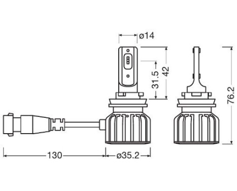 Osram LED HB4 / HIR2 12V 19W - LEDriving® HL BRIGHT - White -, Image 2