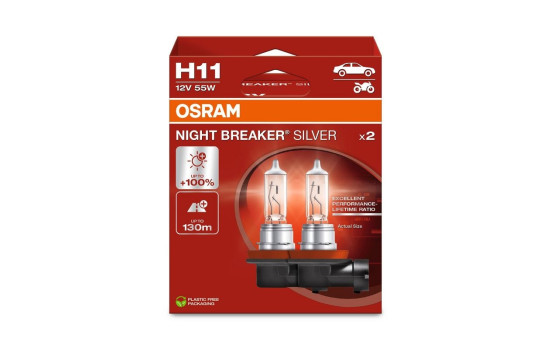 Osram Night Breaker Silver 12V H11 55W - 2 pieces, Image 3