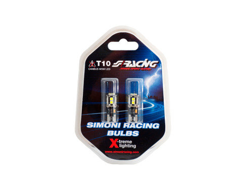 Simoni Racing T10 10-LED Lamps 'Canbus No-Polarity' - High Brightness Superwhite - Set of 2 pieces, Image 3