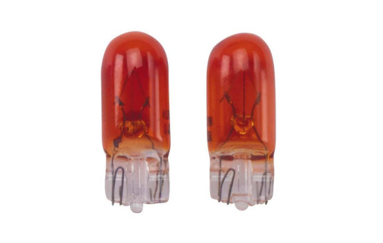 T-10 12V/5W Bulbs 12V Amber (Coated), set 2 pieces