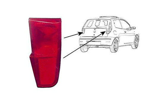 Reflector right In tailgate 3-door