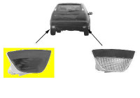 Left rear fog light IN BUMPER (3/5-door) up to year of manufacture 1st month 2008 1858929 Van Wezel