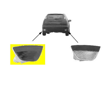 Left rear fog light IN BUMPER (3/5-door) up to year of manufacture 1st month 2008 1858929 Van Wezel