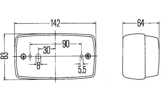 Rear fog light 142x83 DB 460 2NE 002 589-047 Hella, Image 2