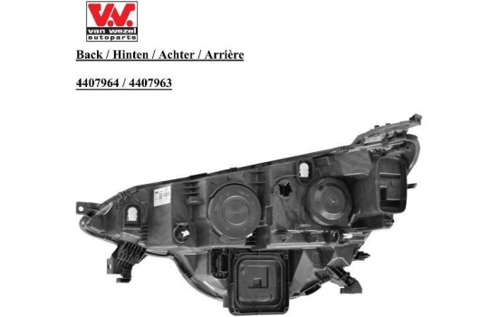 Headlight 4407963 Van Wezel, Image 2