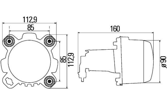 Headlight.DE Ø90mm, m/H1 24V filament, new gener. 1BL 247 042-017 Hella, Image 3