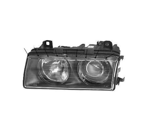 Headlight left 0640963 Van Wezel, Image 2