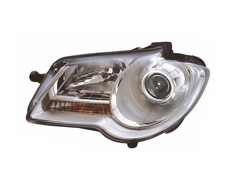 Headlight left 2 X H7 Chrome including actuator 5857961 Van Wezel