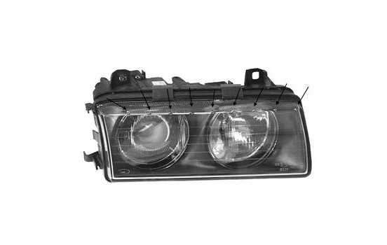 Headlight left From 9/'94+ NOT COMPACT H7+H7 0640965 Van Wezel, Image 2
