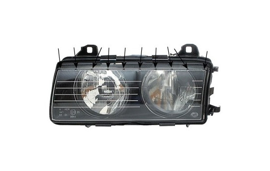 Headlight left From 9/'94+ NOT COMPACT H7+H7 0640965 Van Wezel, Image 4