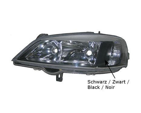 Headlight left with flashing light BLACK Rim 3742967 Van Wezel