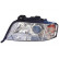 Headlight left with indicator from 08/01+ 2 X H7 0317961 Van Wezel
