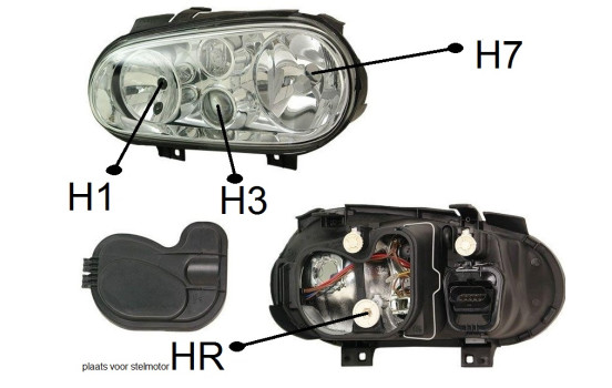 Headlight left with indicator with FOG LIGHT HOLE (H1+H7+H3) 5888963 Van Wezel, Image 2