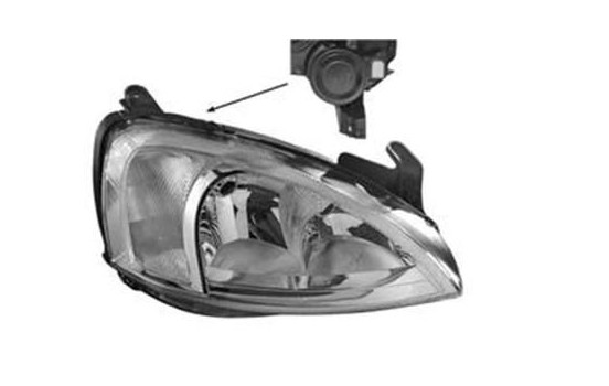 Headlight right to '03 3777962 Van Wezel