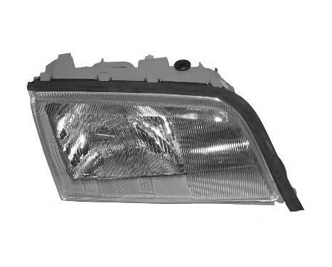 Headlight right to '97 H1+H1+H3 3030962 Van Wezel