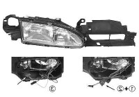 Headlight right until '10/94 + ELECTRICAL REG. 2XH1 1825944 Van Wezel