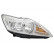 Headlight right with indicator H1+H7 Aluminum +Elinks Mot. 1866962 Van Wezel, Thumbnail 2