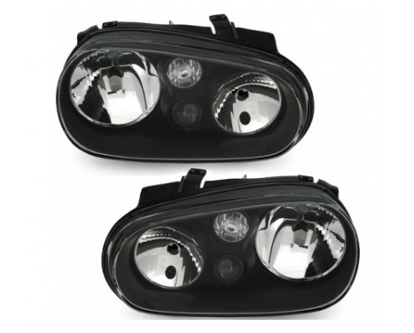 Headlights suitable for Volkswagen Golf IV Black 97-03 including fog lights 2213280 Diederichs