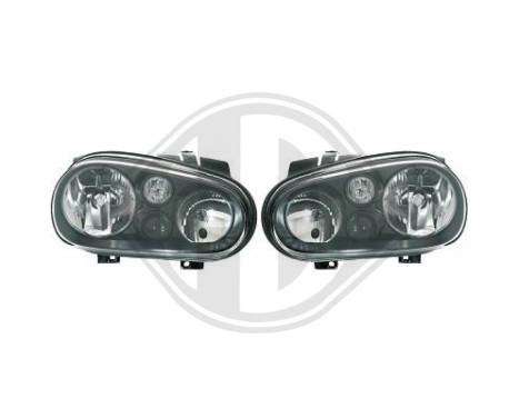 Headlights suitable for Volkswagen Golf IV Black 97-03 including fog lights 2213280 Diederichs, Image 3