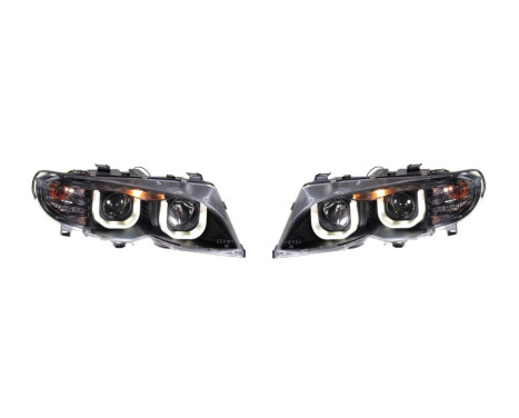 Set headlights DRL-Look suitable for BMW 3-Series E46 Sedan/Touring 2002-2005 - Black - i