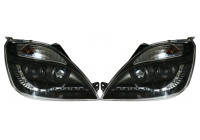 Set headlights DRL-Look suitable for Ford Fiesta VI 2002-2008 - Black - incl. Motor