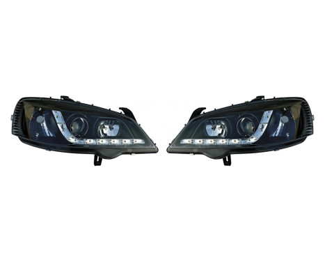 Set headlights DRL-Look suitable for Opel Astra G 1998-2003 - Black