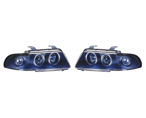 Set headlights suitable for Audi A4 B5 1995-1998 - Black - incl. Indicators & Angel-Eyes