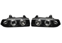 Set headlights suitable for BMW 3-Series E36 Sedan/Touring - Black - incl. Indicators & Angel-Eyes