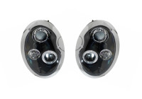 Set headlights suitable for BMW New Mini R50-R53 2001-2006 - Black - incl. Angel-Eyes