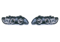 Set headlights suitable for BMW X5 E53 2000-2004 - Black - incl. Angel-Eyes