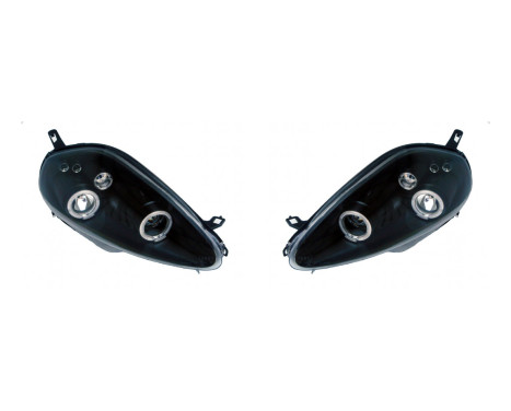 Set headlights suitable for Fiat Grande Punto 2005-2008 - Black - incl. Angel-Eyes