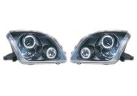 Set headlights suitable for Honda Prelude 1997-2001 - Black - incl. Angel-Eyes