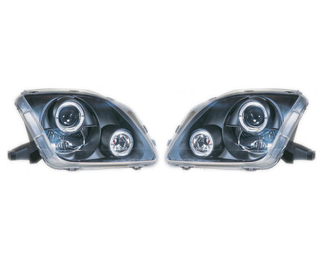 Set headlights suitable for Honda Prelude 1997-2001 - Black - incl. Angel-Eyes