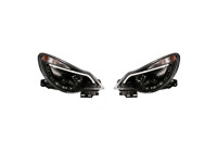 Set headlights suitable for incl. DRL 'Light-Bar' Opel Corsa D 2011-2014 - Black