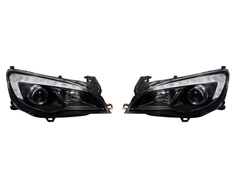 Set headlights suitable for incl. DRL Opel Astra J 5-doors 2009-2015 - Black - incl. Motor