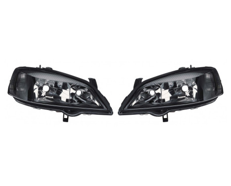Set headlights suitable for Opel Astra G 1998-2003 - Black/Clear