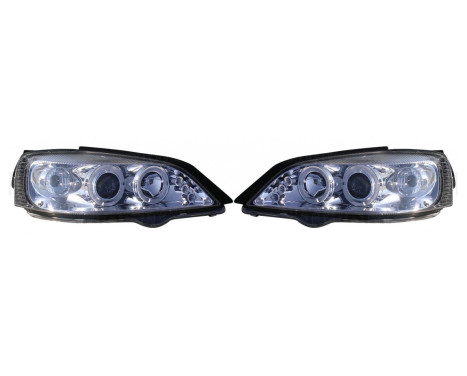 Set headlights suitable for Opel Astra G 1998-2003 - Chrome - incl. Angel-Eyes - Type 2