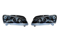 Set headlights suitable for Peugeot 106 1996- - Black - incl. Angel-Eyes & Indicators