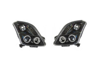 Set headlights suitable for Suzuki Swift II 2005-2010 - Black - incl. Angel-Eyes