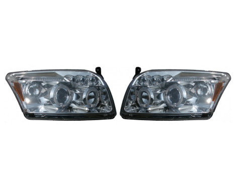 Set of headlights suitable for Dodge Caliber 2006- - Chrome - incl. Angel-Eyes