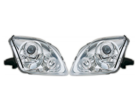 Set of headlights suitable for Honda Prelude 1997-2001 - Chrome - incl. Angel-Eyes