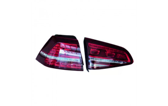 Set GTi-Look LED Tail lights suitable for Volkswagen Golf VII 2012-2017 excl. Variant Red / Smoke DL VWR22LRCD AutoStyle