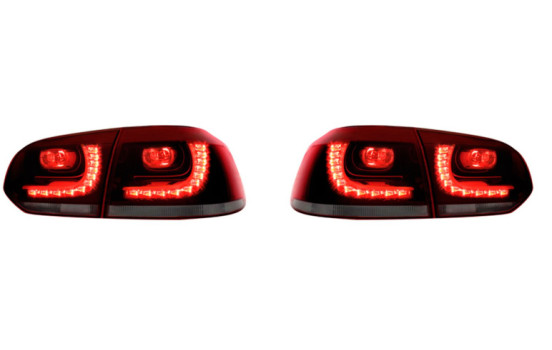 Set R-Look LED Tail lights suitable for Volkswagen Golf VI 2008-2012 excl. Variant - Red / Smoke 441-19B3F4LD-AE AutoStyle