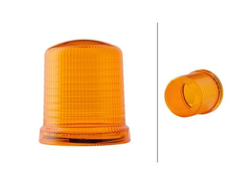 Lens, rotating beacon