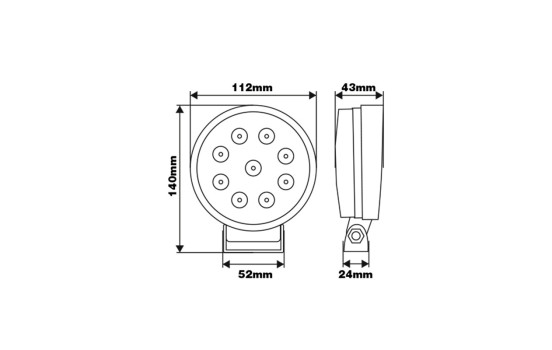 Simoni Racing Spotlight Set 112mm - LED - Black - Set of 2, Image 5