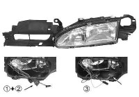 Headlight left until '10/94 + ELECTRICAL REG. 2XH1 1825943 Van Wezel