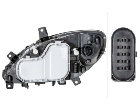 Headlight, right, halogen 1LG 246 041-041 Hella, Image 2